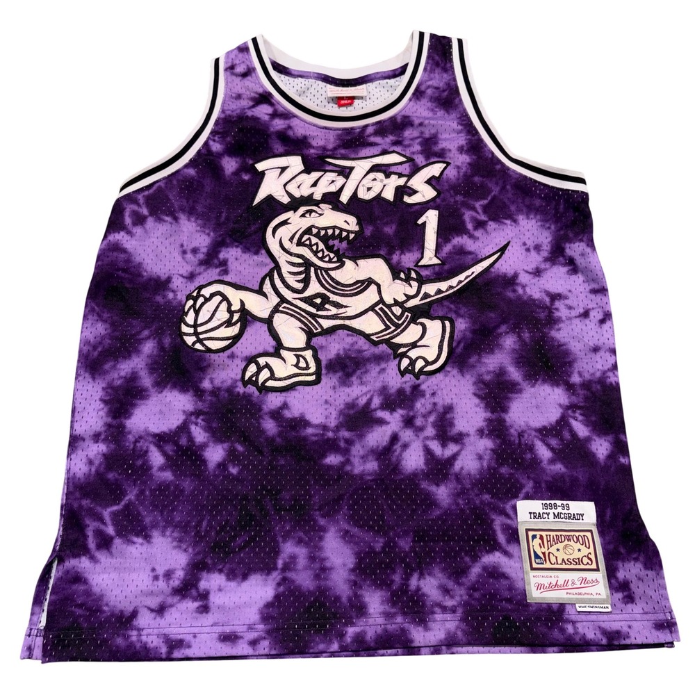 Tracy McGrady Toronto Raptors Mitchell & Ness Tie Dye Jersey Mens Large Purple
